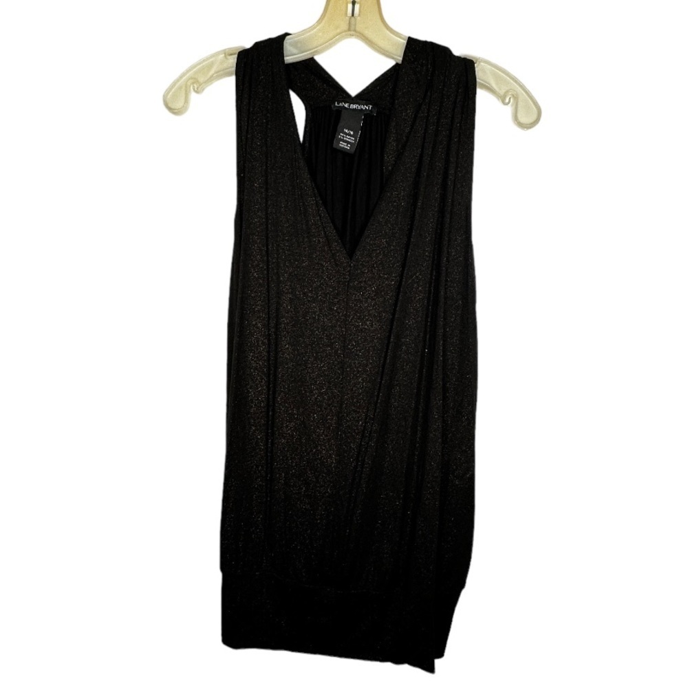 Lane Bryant Black Metallic Top